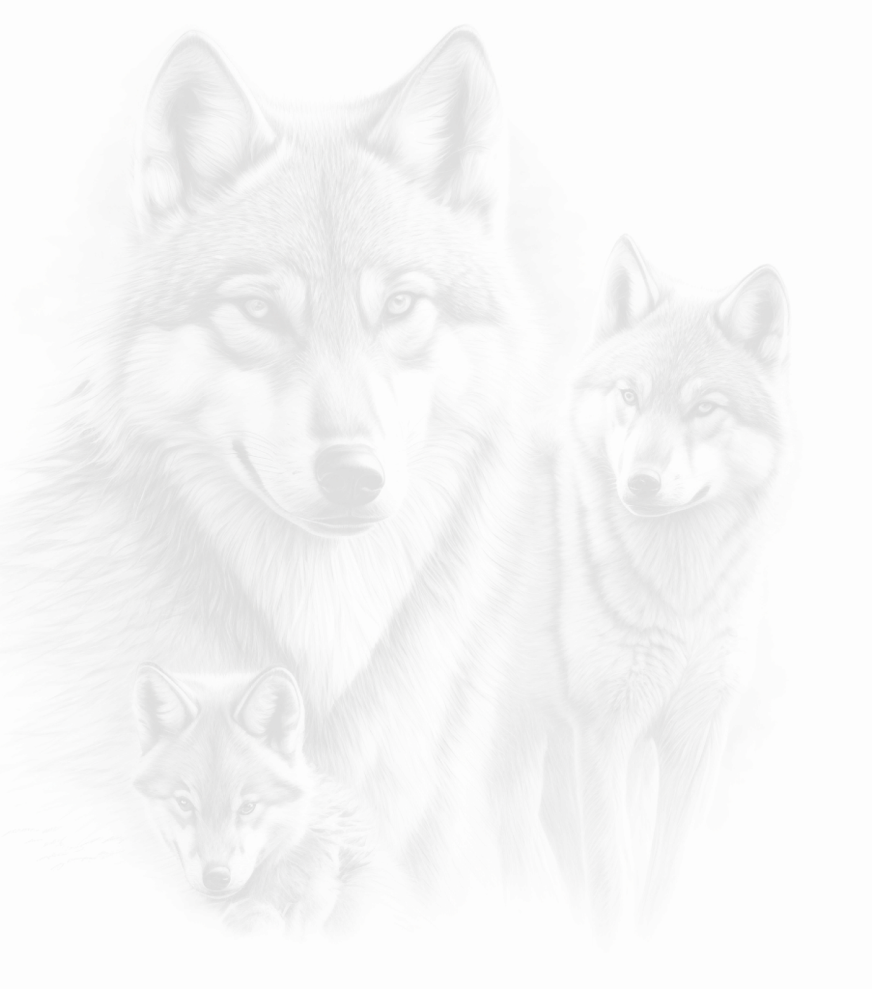 Hand drawn wolves sketch